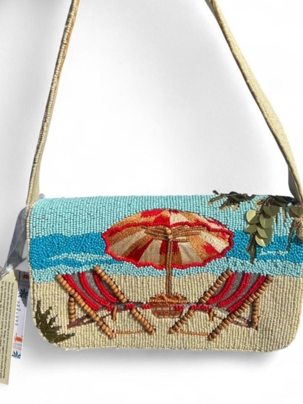 NWT Viral/Sold Out TjMaxx/Marshalls Beaded Beach Shoulder Bag